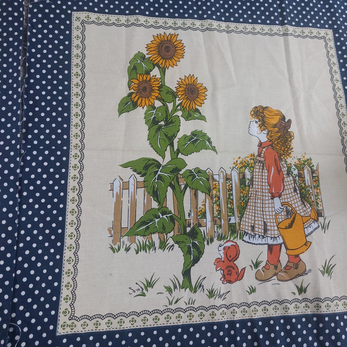 Duo of vintage fabric panels