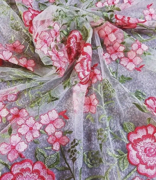 Embroidered Rose Lace